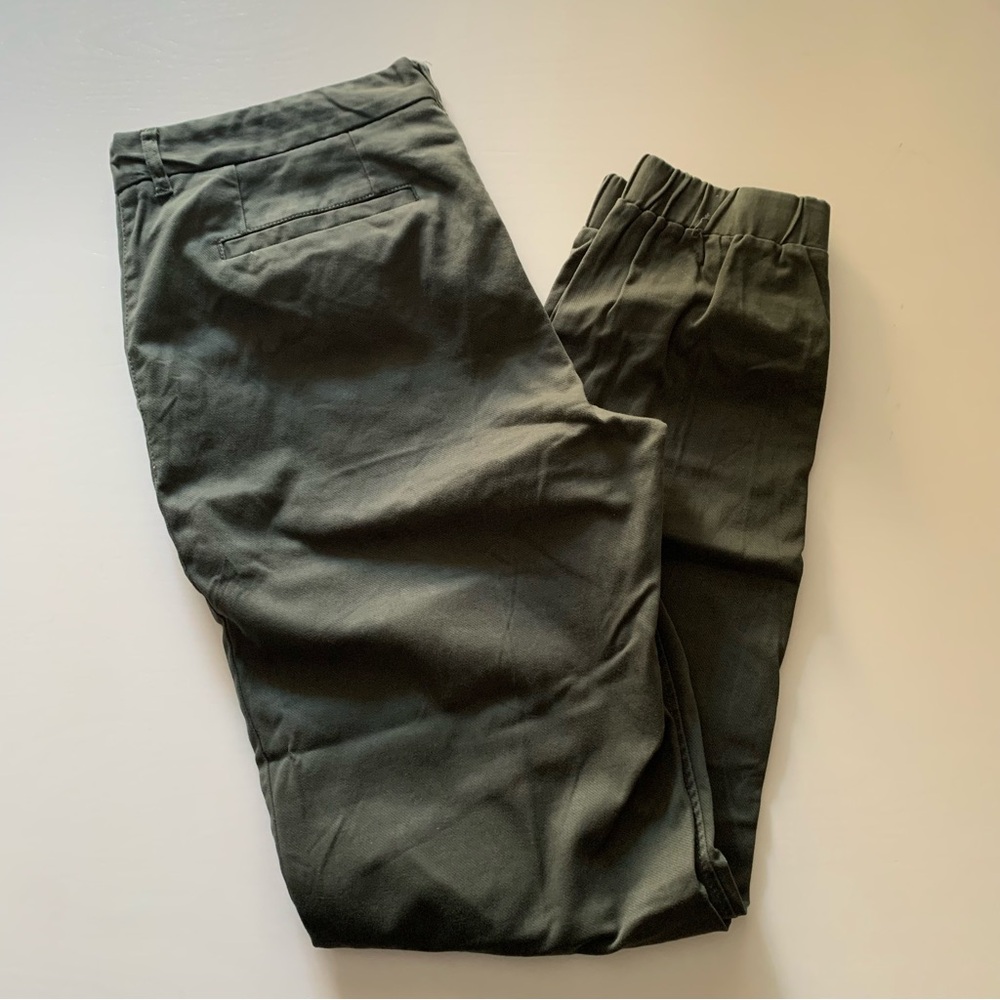 Frank & Oak | Green stretch trousers | Elastic ankle | Casual professional fit